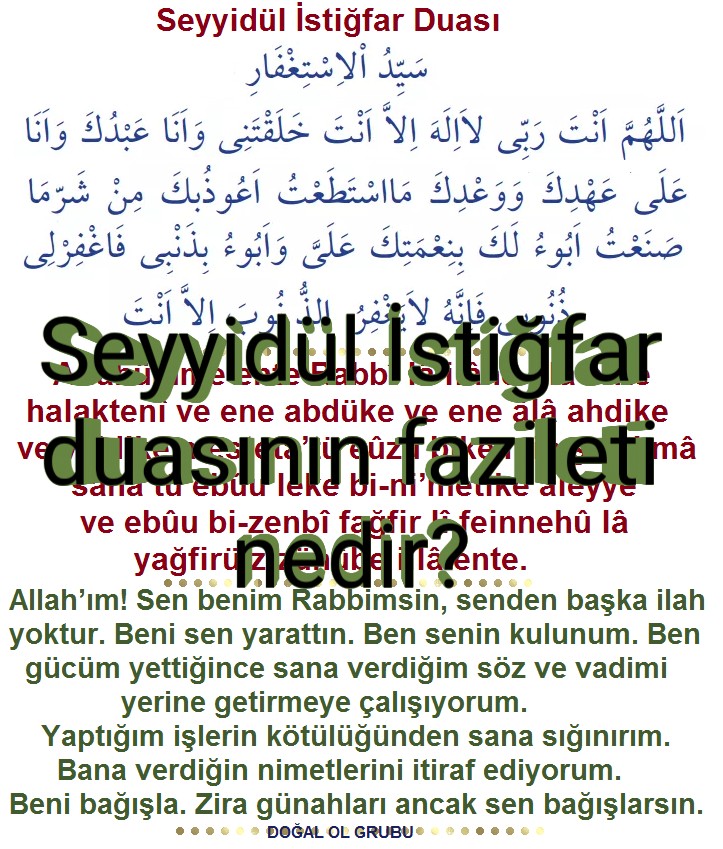 Seyyidül İstiğfar duasının fazileti nedir?